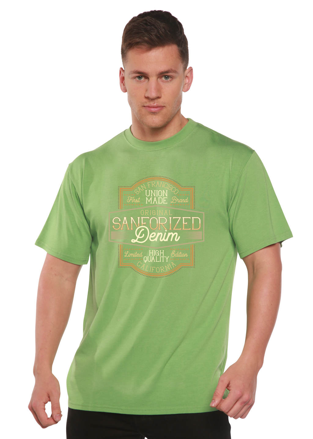 Original Sanforized Denim Men's Bamboo Viscose/Organic Cotton Short Sleeve Graphic T-Shirt
