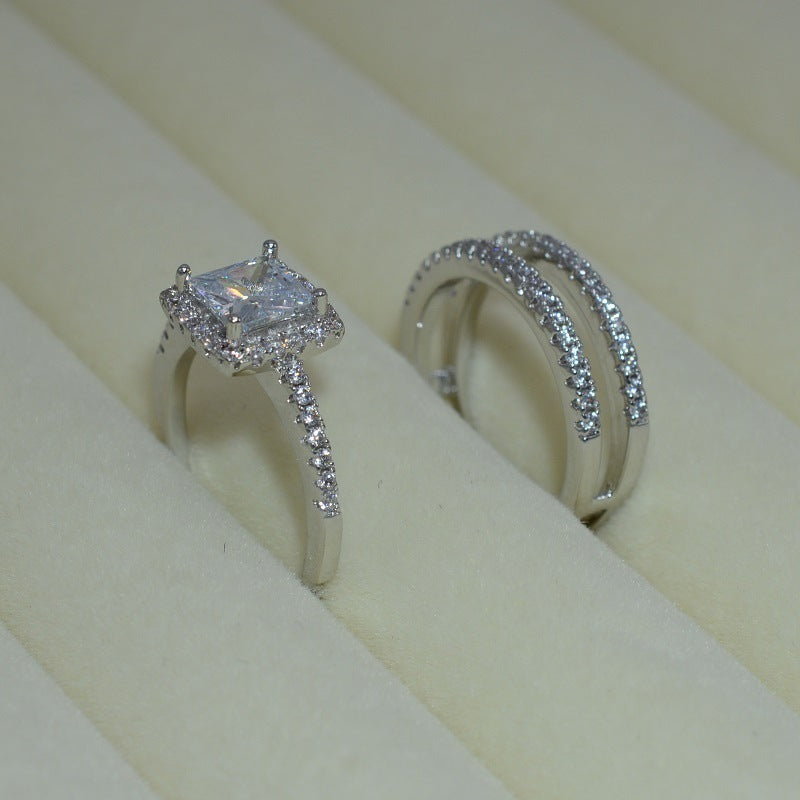 Women's Fashion Versatile Simple Zircon Ring