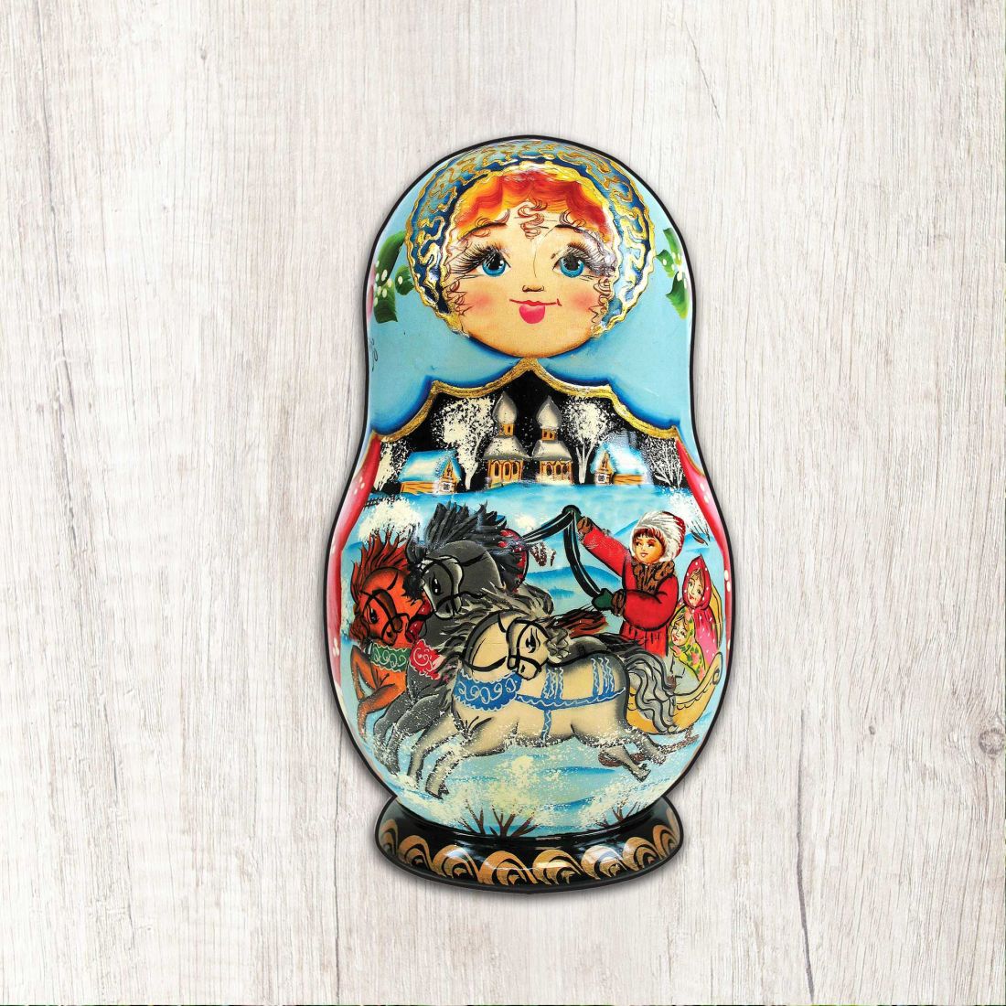 Troyka Horse Ride Nesting Doll Holiday Outdoor Decor Large Ornament by G. DeBrekht - Christmas Decor - 8115225M