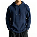 Mens Relaxed-fit Casual Waffle-knit Hooded Jacket