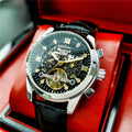 New Mens Large-rotor Skeleton Automatic Mechanical Watch