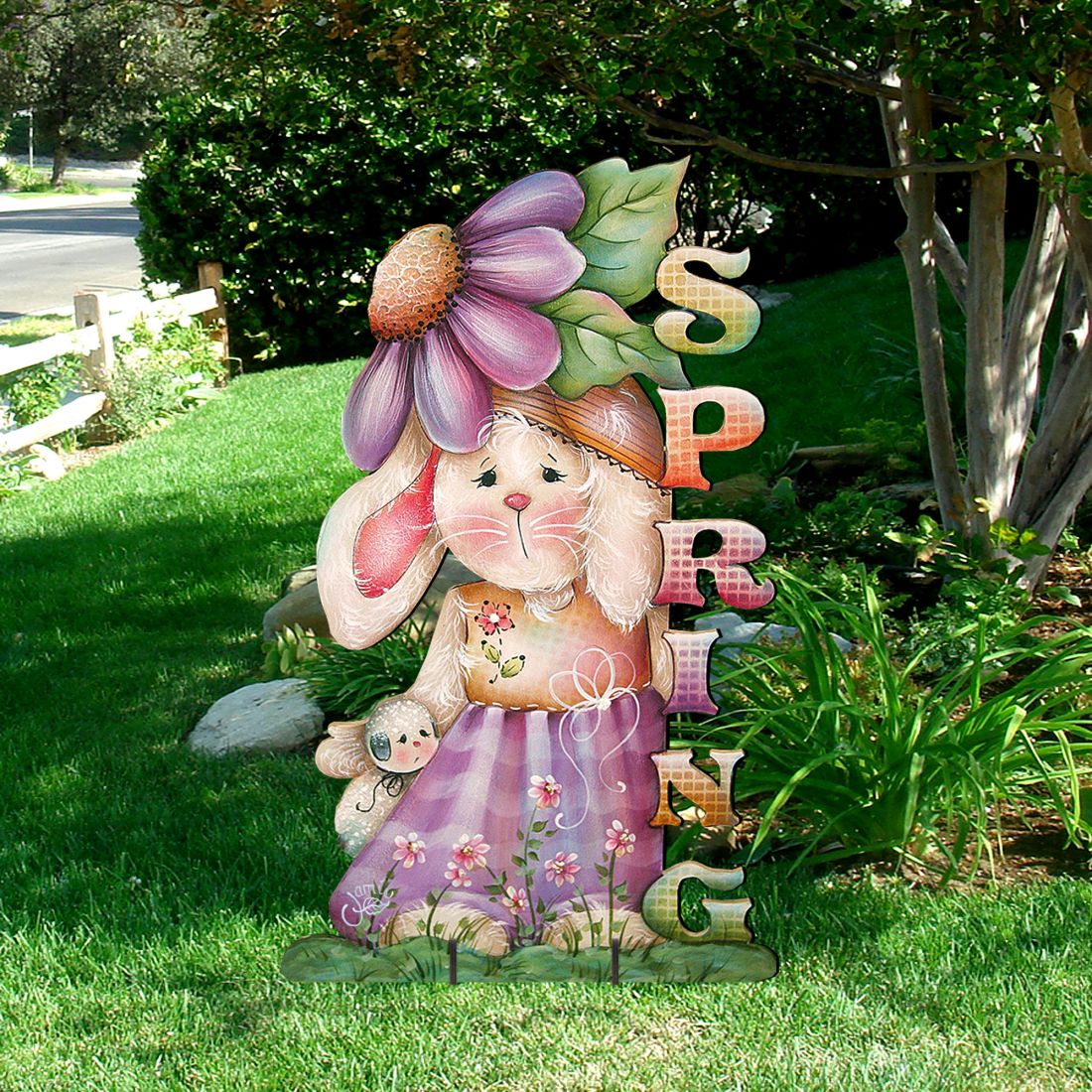 Bunny Easter Outdoor Scene  by Jamie Mills-Price - Easter Spring Decor - 8457604F