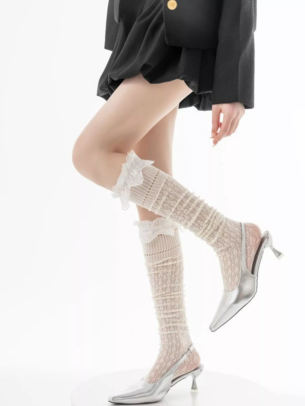 Lace Over-the-Knee Hollow-Out Stockings