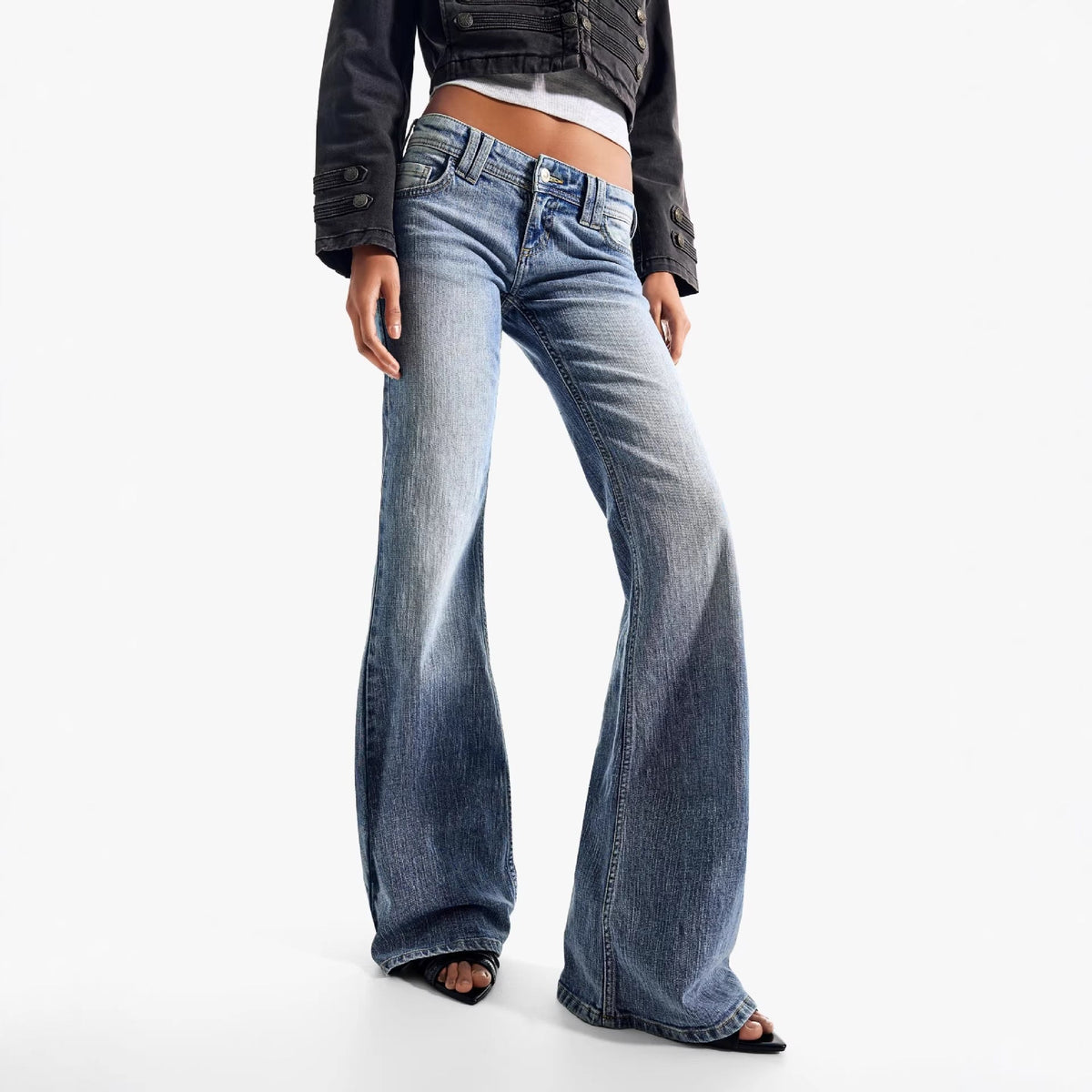 Retro Rhinestone-embellished Embroidered Wing Jeans