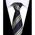 Usiness Striped Hand-stitched Polyester Tie