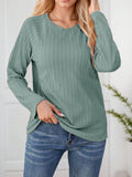 Aliexpress New Tops For Women Cross-Border Amazon European And American Autumn And Winter Long-Sleeved Round Neck T-Shirts Pure Color Tops For Women