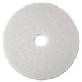 3M Low-Speed Super Polishing Floor Pads 4100, 14" Diameter, White, 5/Carton