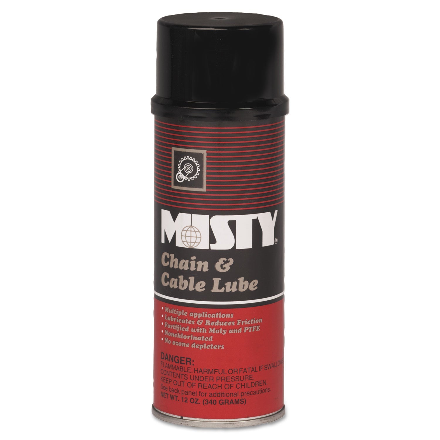 Misty Chain and Cable Spray Lube, 12 oz Aerosol Can, 12/Carton