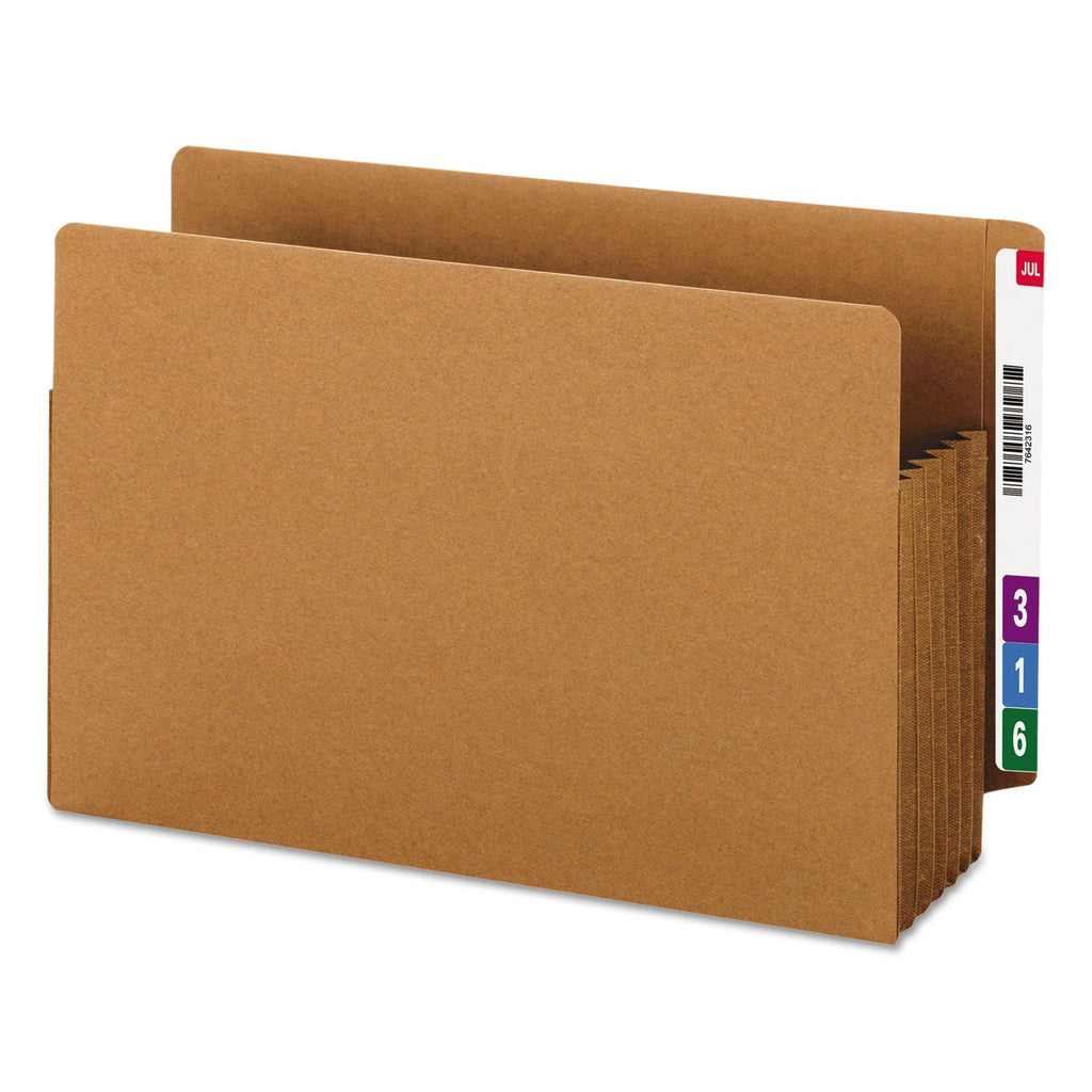 Smead Heavy-Duty Redrope End Tab TUFF Pockets, 5.25" Expansion, Legal Size, Redrope, 10/Box
