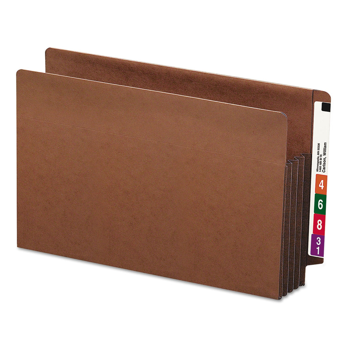 Smead Heavy-Duty Redrope End Tab TUFF Pockets, 3.5" Expansion, Legal Size, Redrope, 10/Box