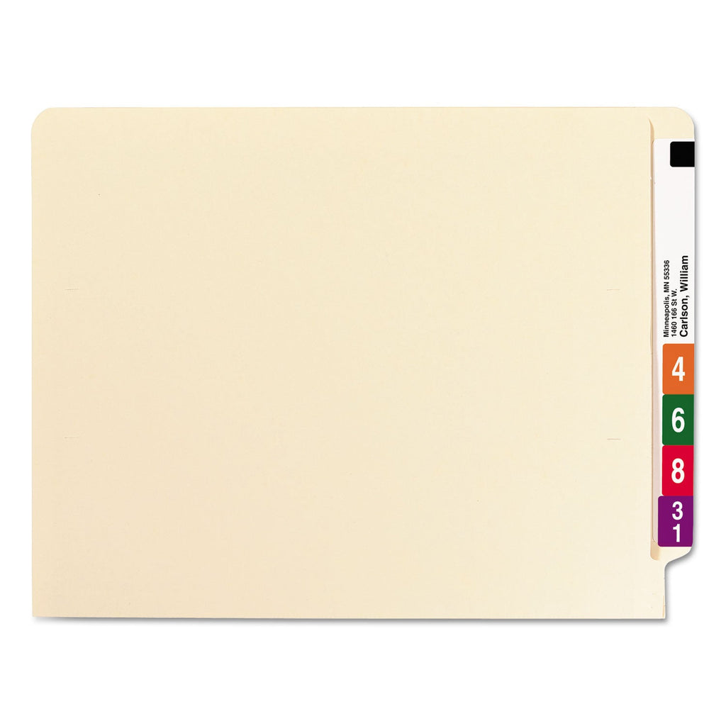 Smead Fastener Folder with Divider, 1 Divider, Letter Size, Manila, 50/Box