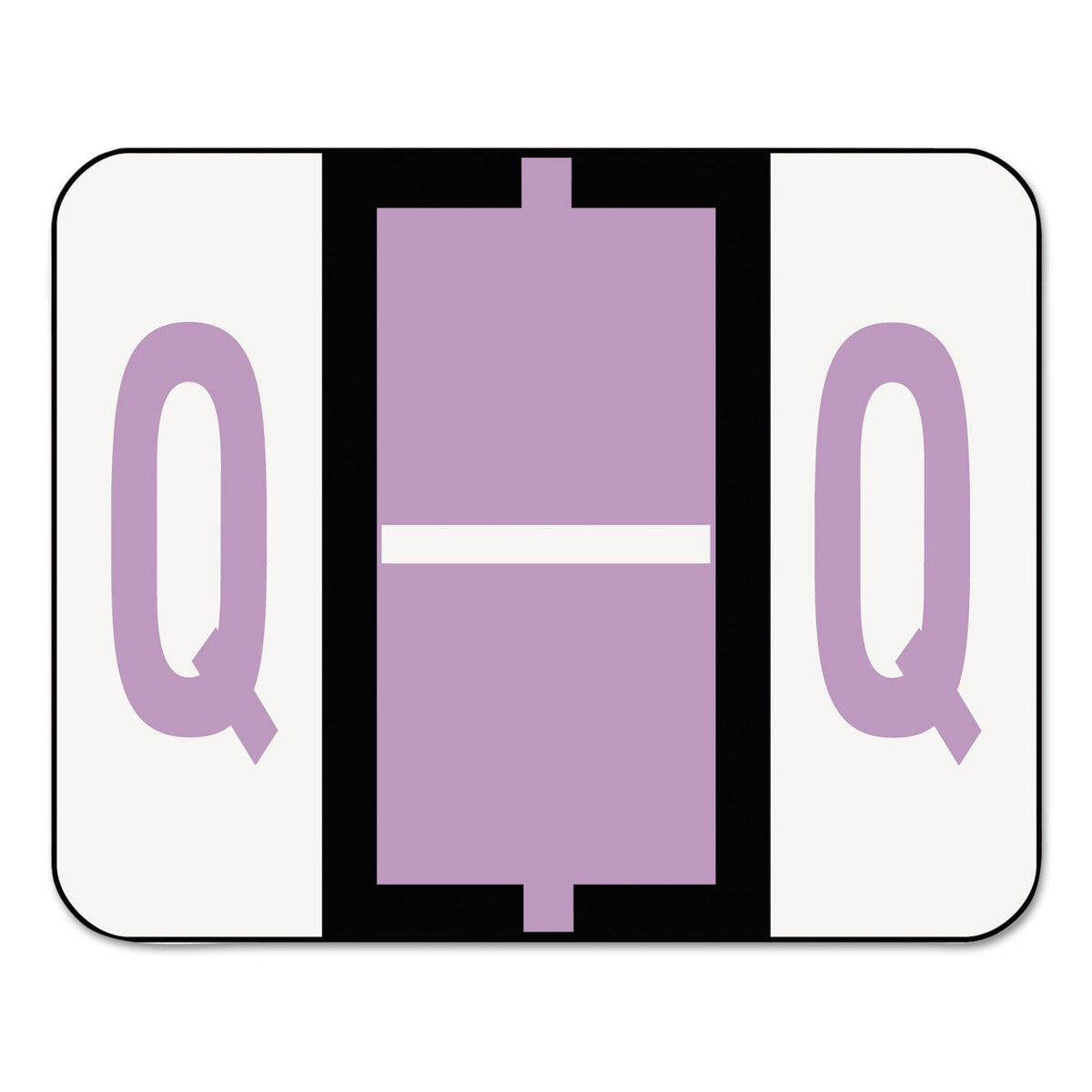 Smead A-Z Color-Coded End Tab Filing Labels, Q, 1 x 1.25, White, 500/Roll