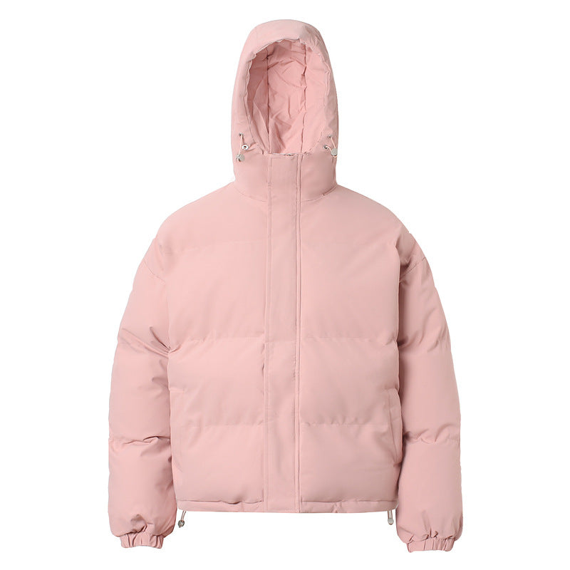 American-style Solid-color Hooded Cotton Jacket
