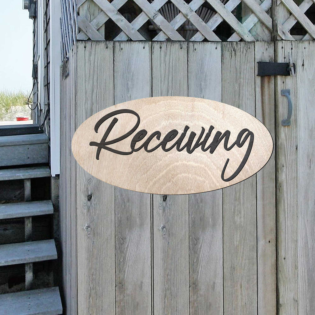 Receiving sign, Shipping and receiving, Business sign, Made in the USA sign, Made from wood, Lightweight sign - 320332
