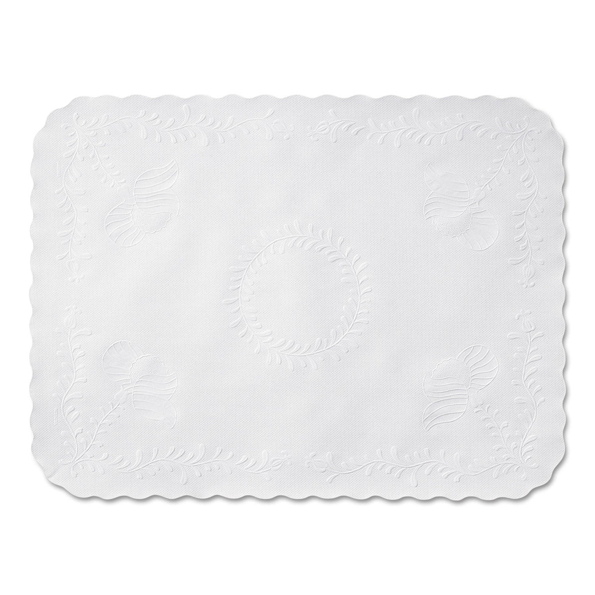 Hoffmaster Scalloped Edge Traymat, Bond Paper, White, 16.63 x 12.75, 1,000/Carton