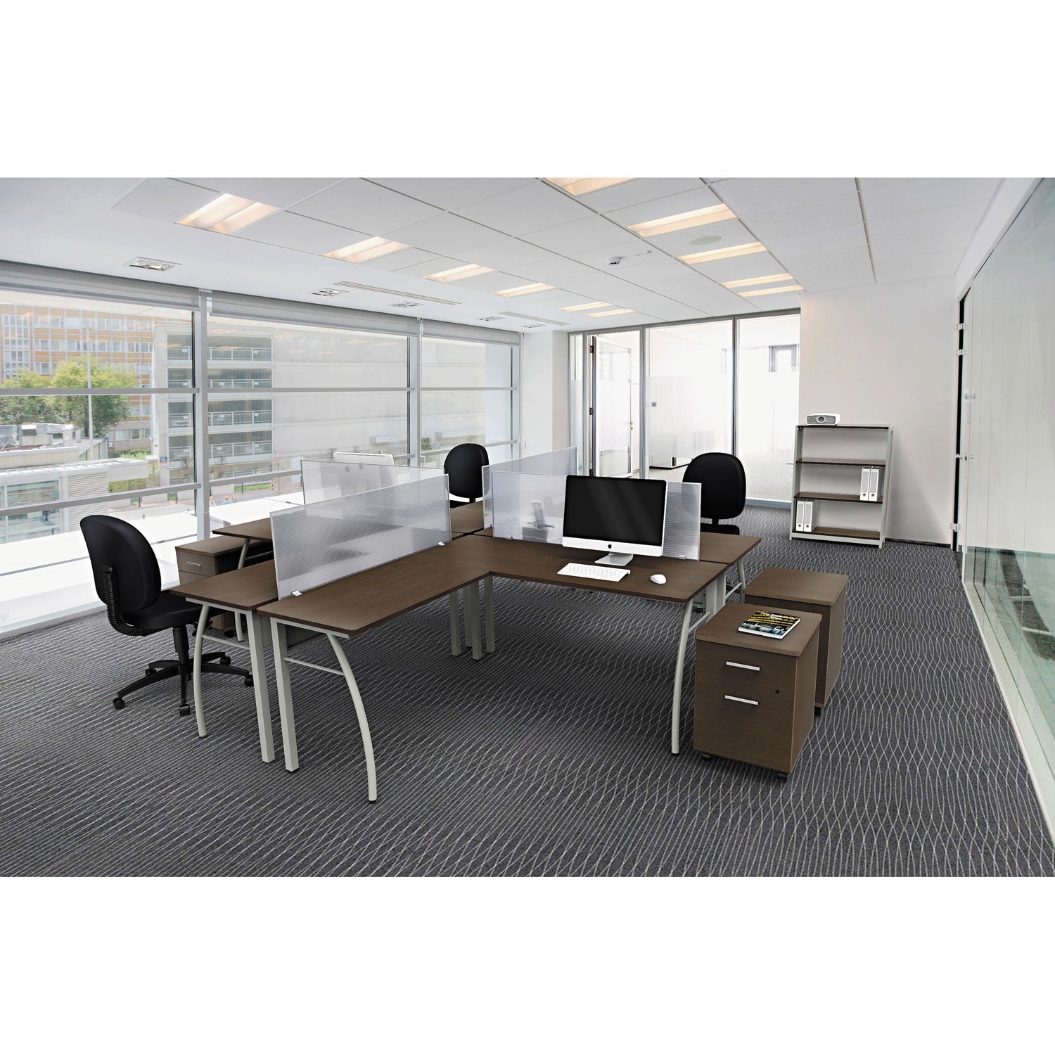 Linea Italia Trento Line Dividing Panel, Polycarbonate, 47.13w x 1.75d x 15.5h, Translucent