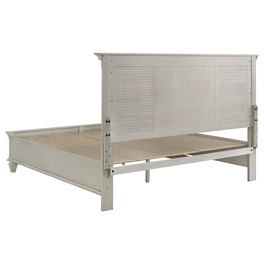Franco Wood Eastern King Storage Panel Bed Distressed White