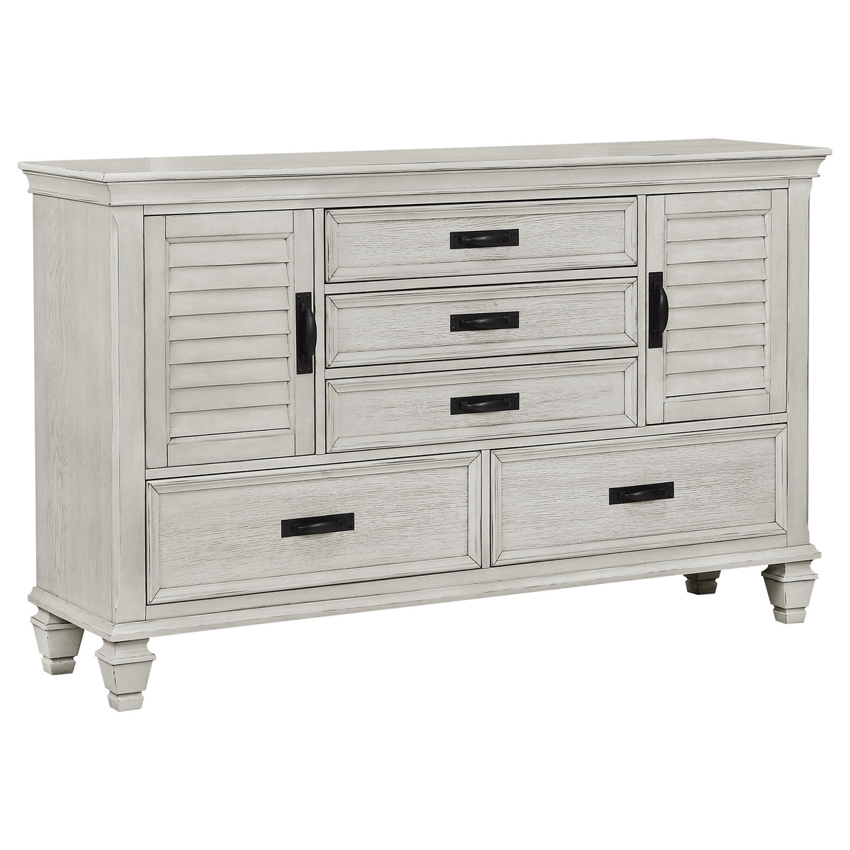 Franco 4-piece Queen Bedroom Set Distressed White