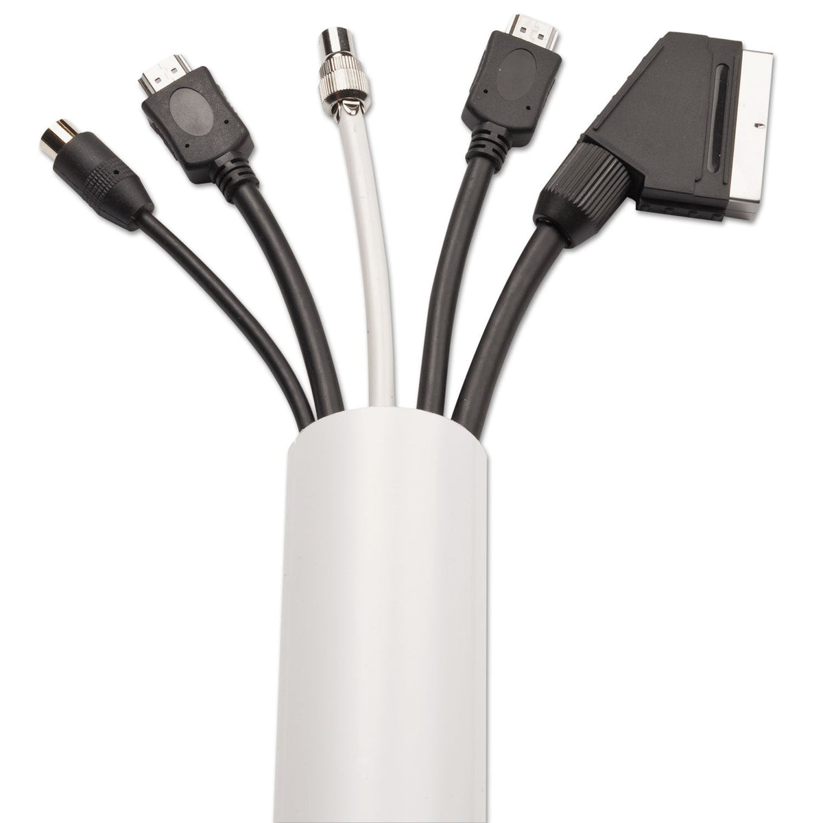 D-Line Decorative Desk Cord Cover, 60" x 2" x 1" Cover, White