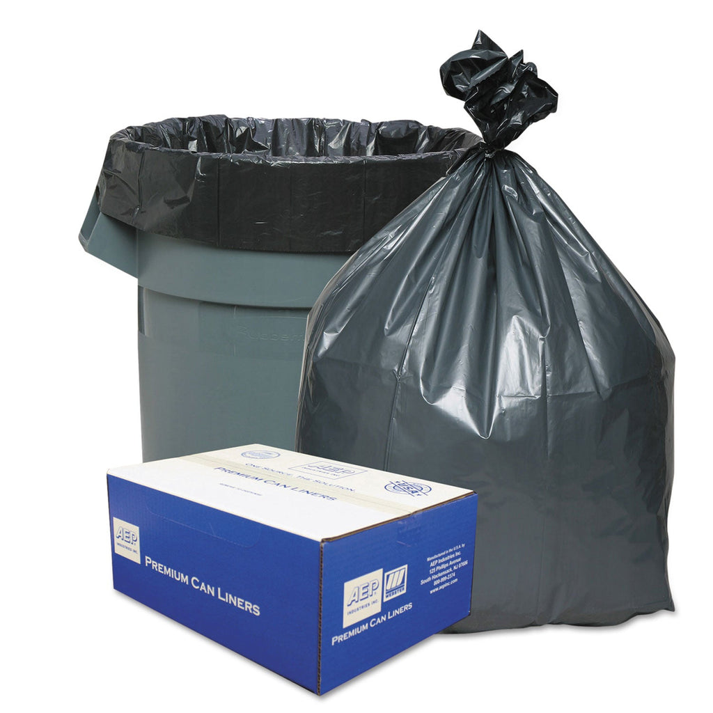 Platinum Plus Can Liners, 30 gal, 1.35 mil, 30" x 36", Gray, 100/Carton