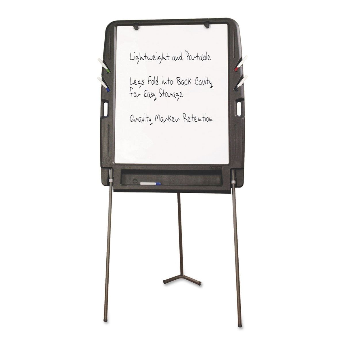 Iceberg Ingenuity Portable Flipchart Easel with Dry Erase Surface, Resin Surface Frame, 35 x 30 x 73, Charcoal