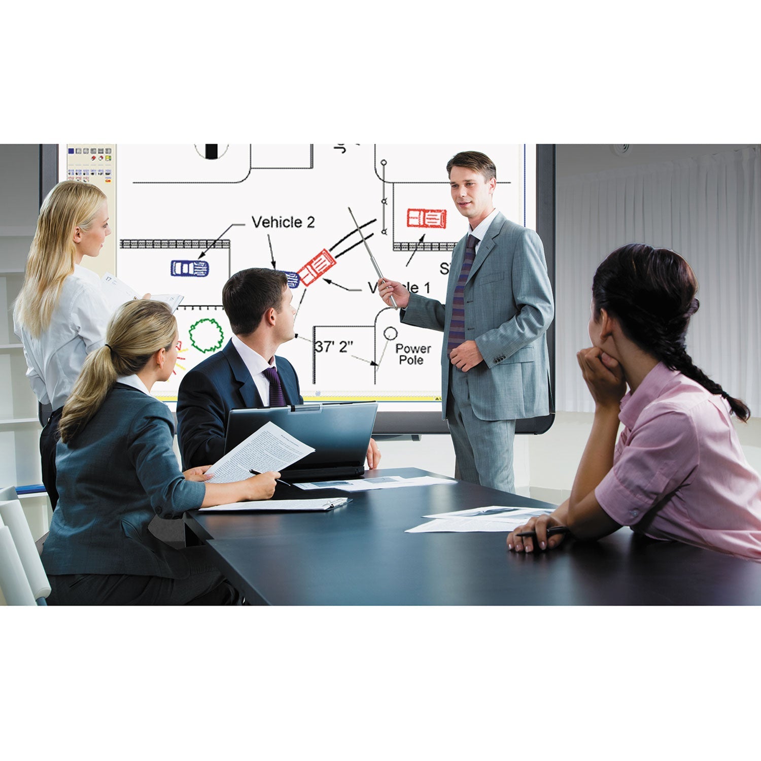 MasterVision Magnetic Dry Erase Tile Board, 38 1/2 x 58, White Surface