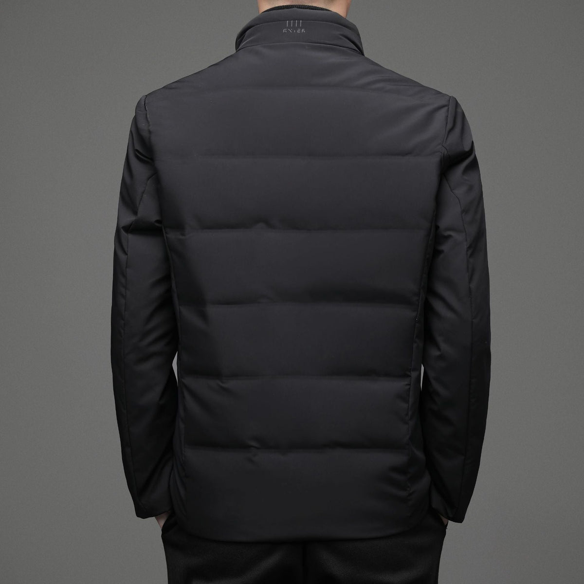 Mens Casual Color Stand-collar White Duck Down Warm Down Jacket