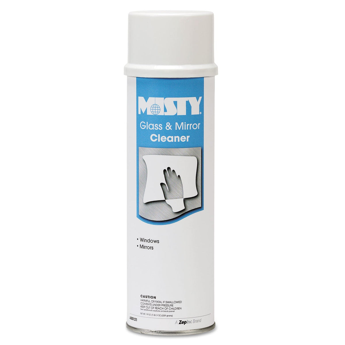 Misty Glass and Mirror Cleaner with Ammonia, 19 oz Aerosol Spray, 12/Carton