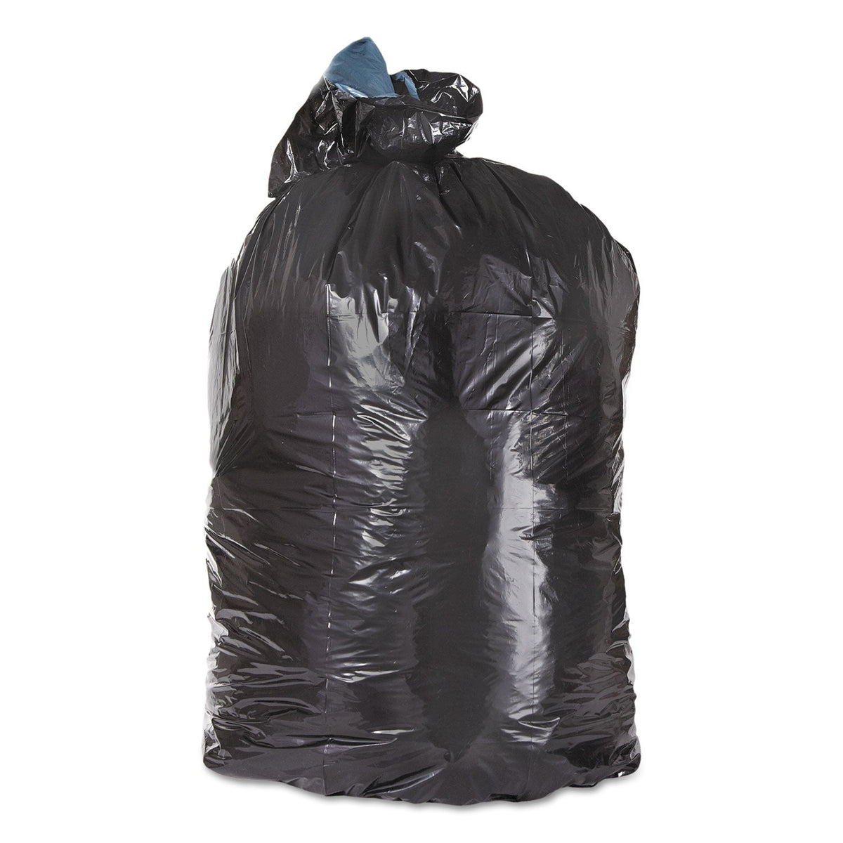 Trinity Plastics Low-Density Can Liners, 56 gal, 1.3 mil, 43" x 47", Black, 100/Carton
