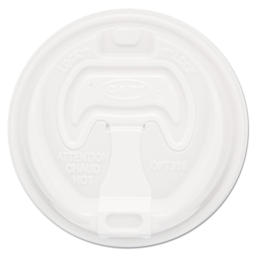 Dart Optima Reclosable Lid, Fits 12 oz to 24 oz Foam Cups, White, 100/Pack