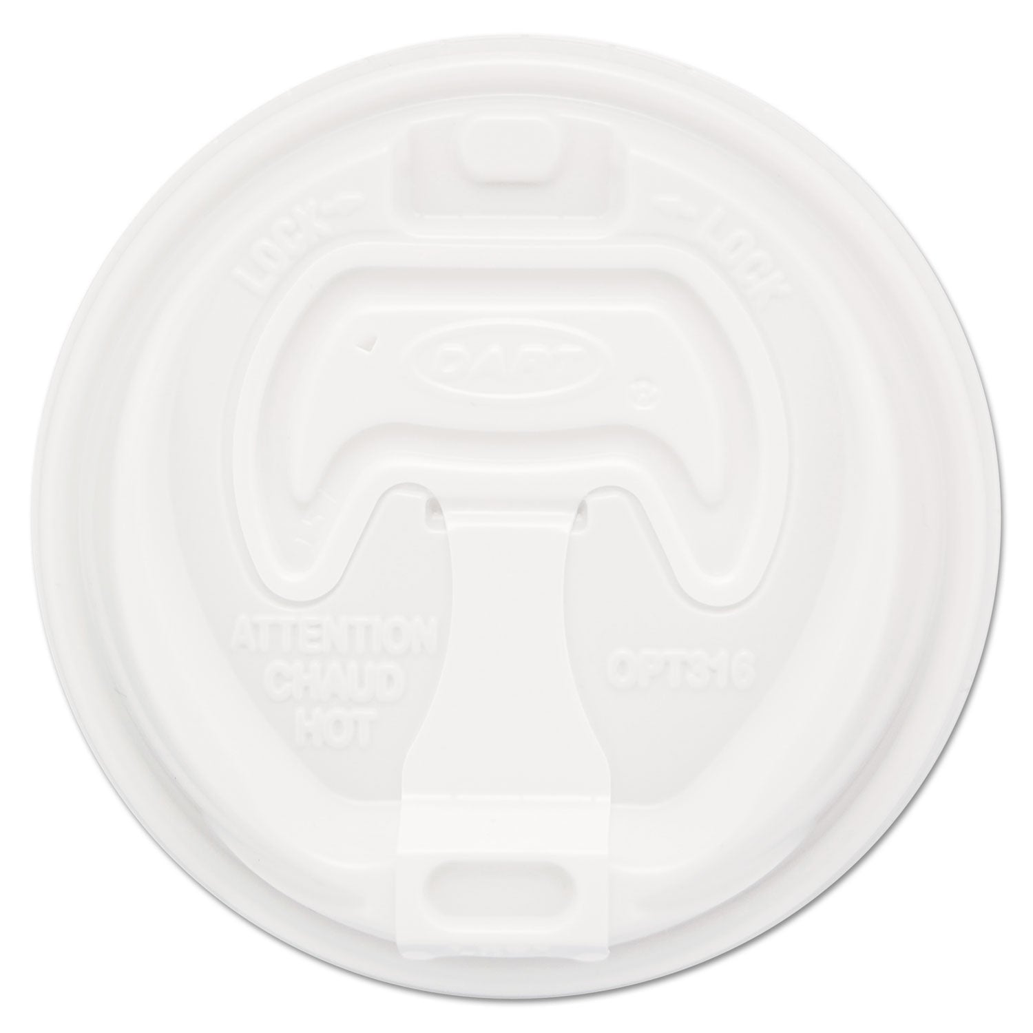 Dart Optima Reclosable Lid, Fits 12 oz to 24 oz Foam Cups, White, 100/Pack
