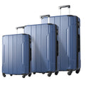 Hardshell Luggage Sets 3 Pcs Spinner Suitcase with TSA Lock Lightweight 20''24''28'' Blue + ABS