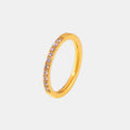 Zircon fine ring stackable accessory niche and simple titanium steel PVD plated ring for women