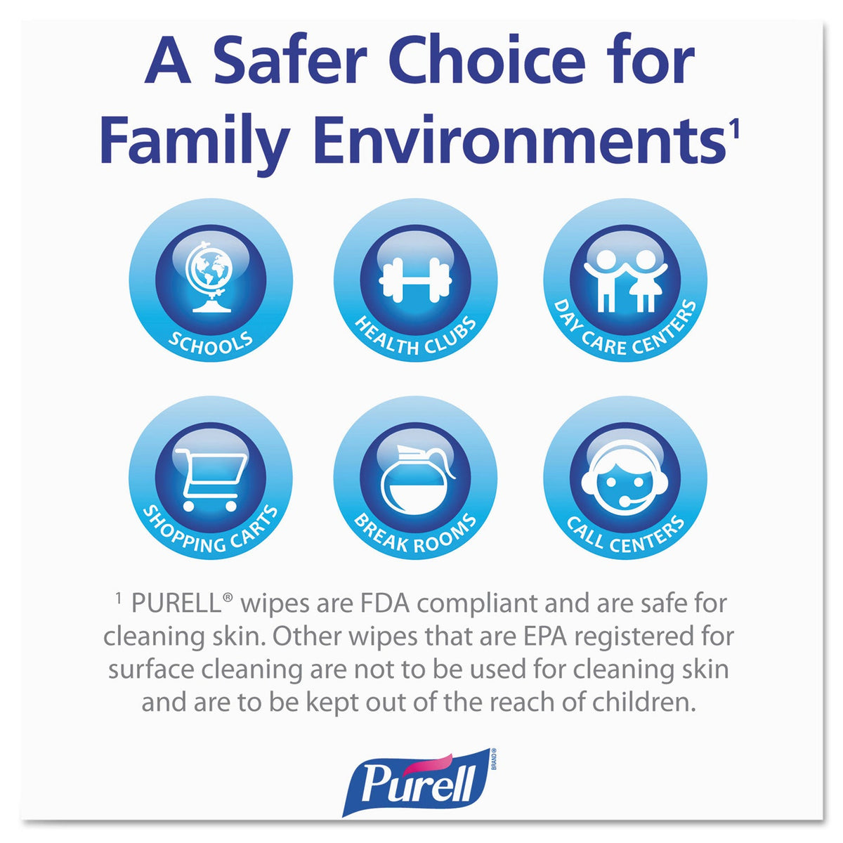 PURELL Premoistened Hand Sanitizing Wipes, 5.78 x 7, 100/Canister, 12 Canisters/Carton