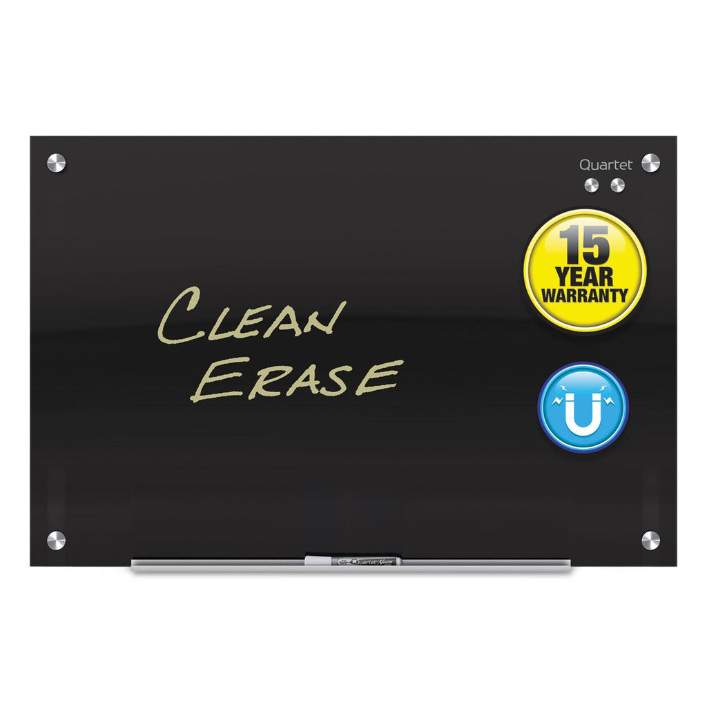 Quartet Infinity Black Glass Magnetic Marker Board, 72 x 48