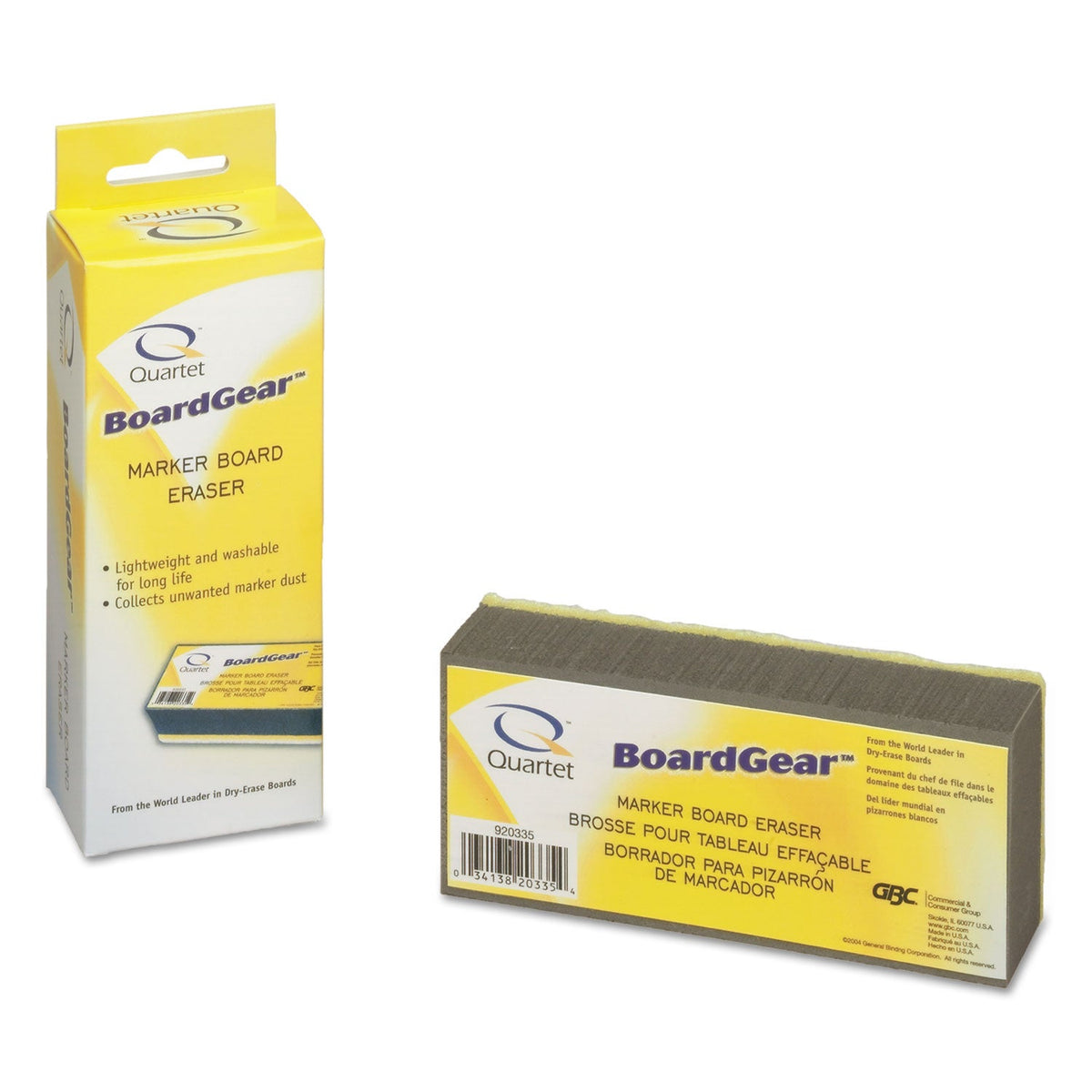 Quartet BoardGear Marker Board Eraser, 5" x 2.75" x 1.38"