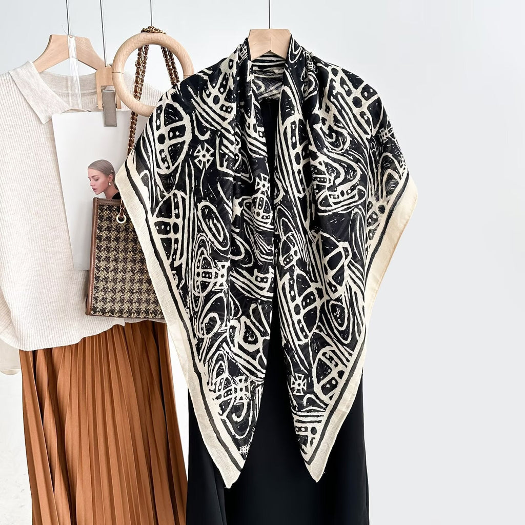 Womens Versatile Floral-print Summer Sun-protective Shawl