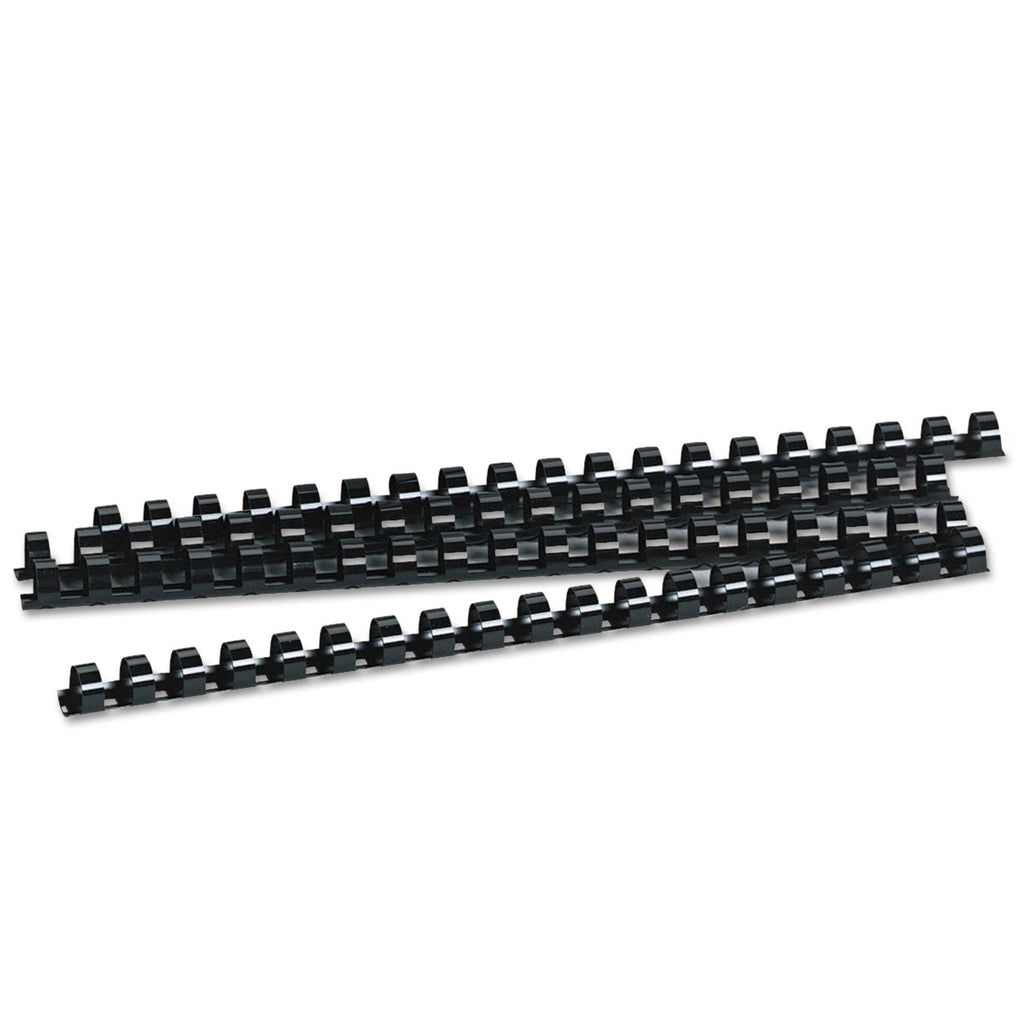 Fellowes Plastic Comb Bindings, 1/2" Diameter, 90 Sheet Capacity, Black, 100/Pack