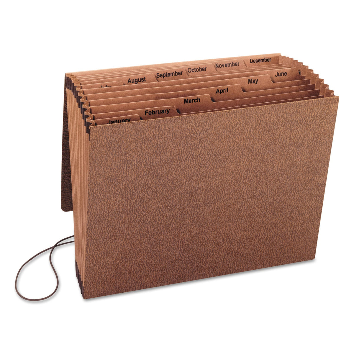 Smead TUFF Expanding Wallet, 12 Sections, Elastic Cord Closure, 1/6-Cut Tabs, Letter Size, Redrope
