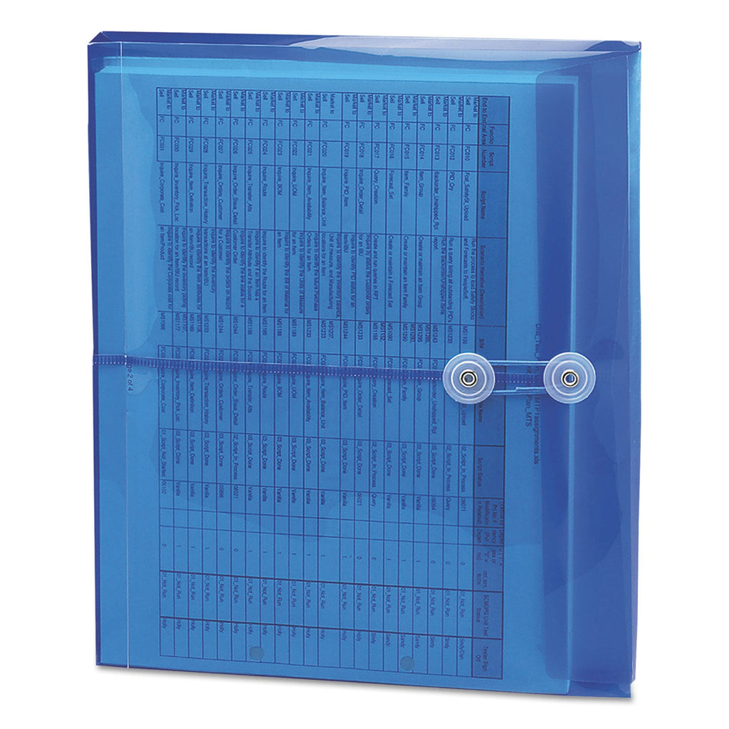 Smead Poly String and Button Interoffice Envelopes, Open-Side (Horizontal), 9.75 x 11.63, Transparent Blue, 5/Pack