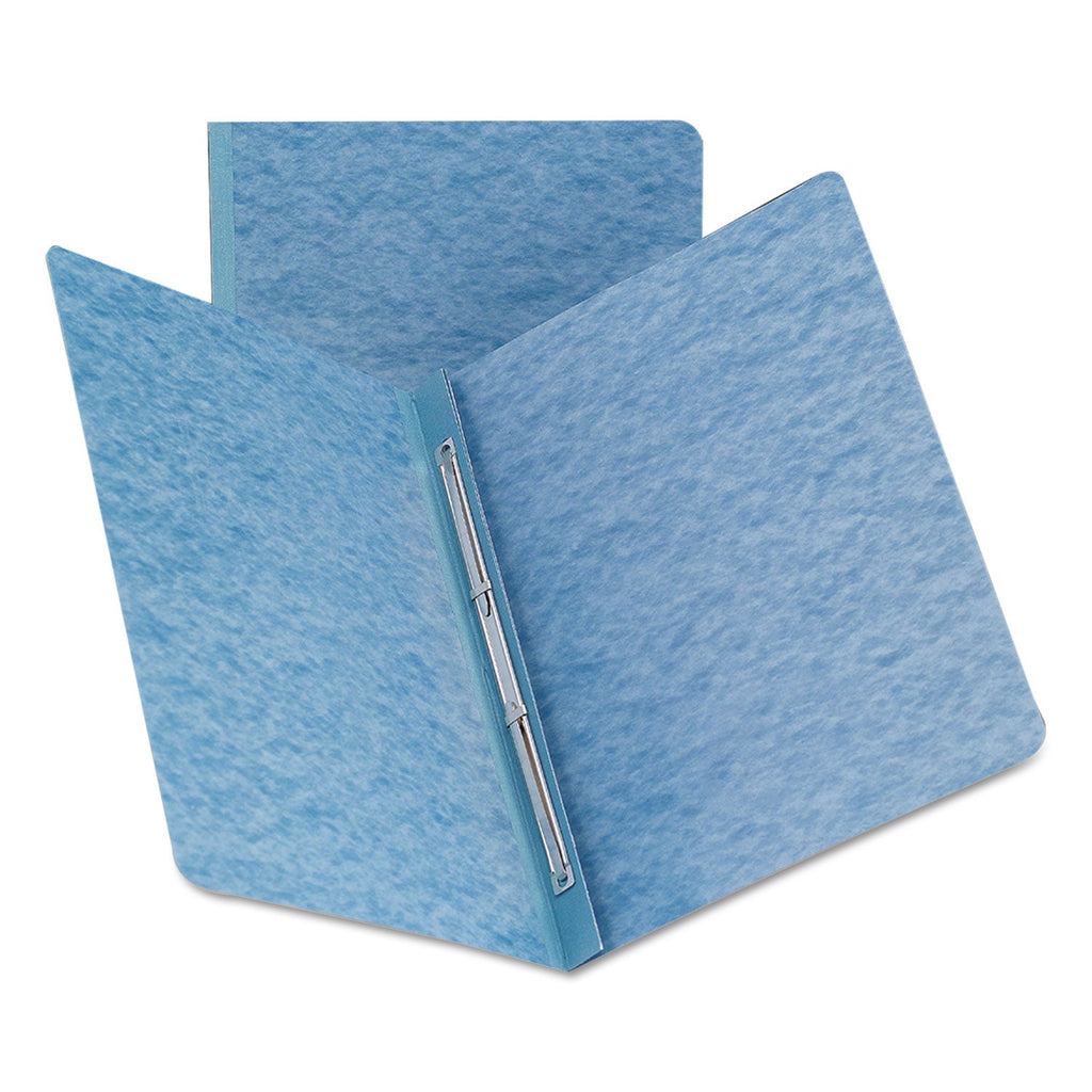 Smead Prong Fastener Premium Pressboard Report Cover, Two-Piece Prong Fastener, 3" Capacity, 8.5 x 11, Blue/Blue