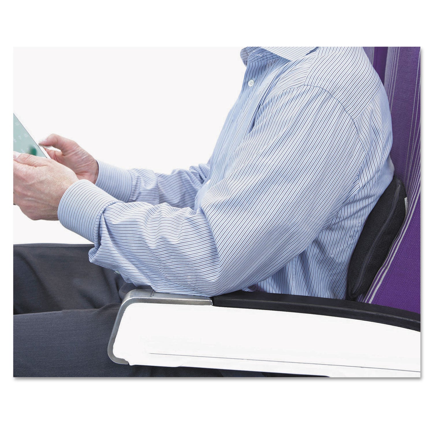 Master Caster The ComfortMakers Deluxe Lumbar Support Cushion, Memory Foam, 12.5 x 2.5 x 7.5, Black