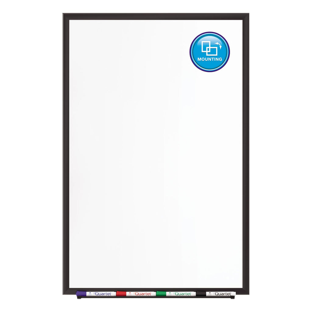 Quartet Classic Porcelain Magnetic Whiteboard, 60 x 36, Black Aluminum Frame