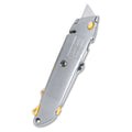Stanley Quick-Change Utility Knife with Retractable Blade and Twine Cutter, 6" Metal Handle, Gray, 6/Box