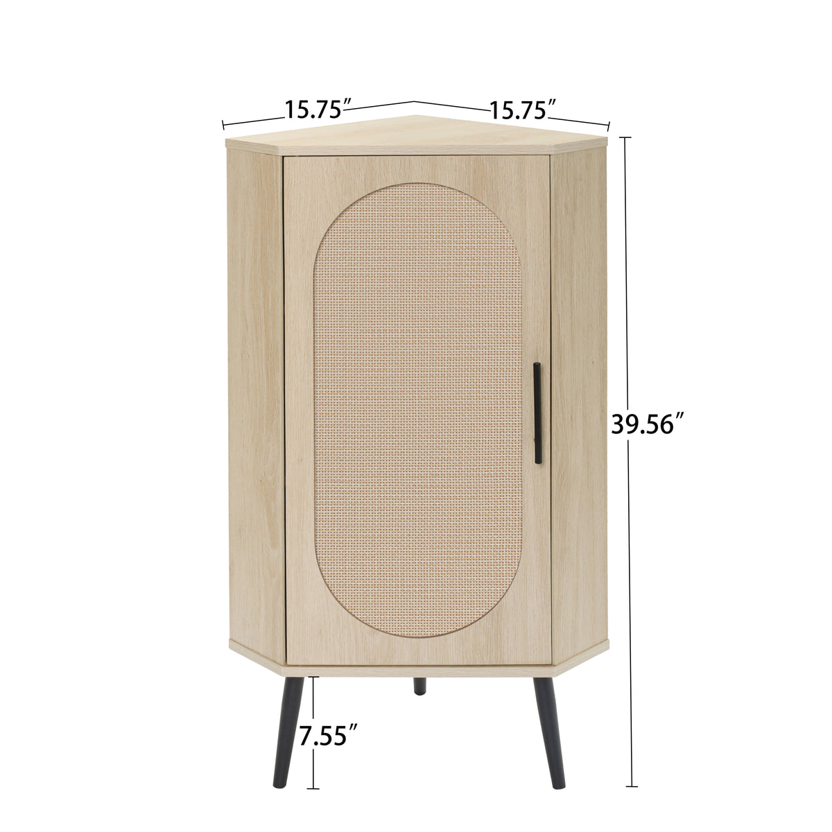 Corner cabinet ,Rattan door,Freestanding Corner Tables For Small Spaces, Corner Shelf Stand For Living Room, Kitchen