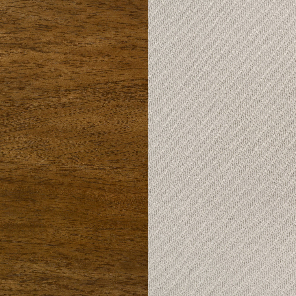 Adderley California King Wood Panel Bed Cream and Warm Brown