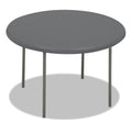 Iceberg IndestrucTable Classic Folding Table, Round Top, 200 lb Capacity, 48" Diameter x 29h, Charcoal