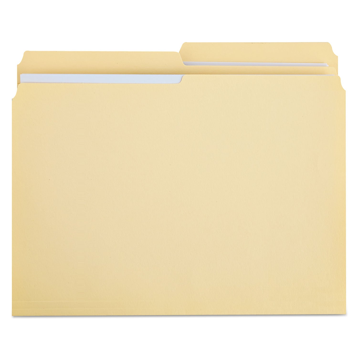 Universal Double-Ply Top Tab Manila File Folders, 1/2-Cut Tabs: Assorted, Letter Size, 0.75" Expansion, Manila, 100/Box