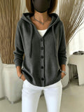 Womens European And American-style Autumnwinter New Hooded Knit Cardigan