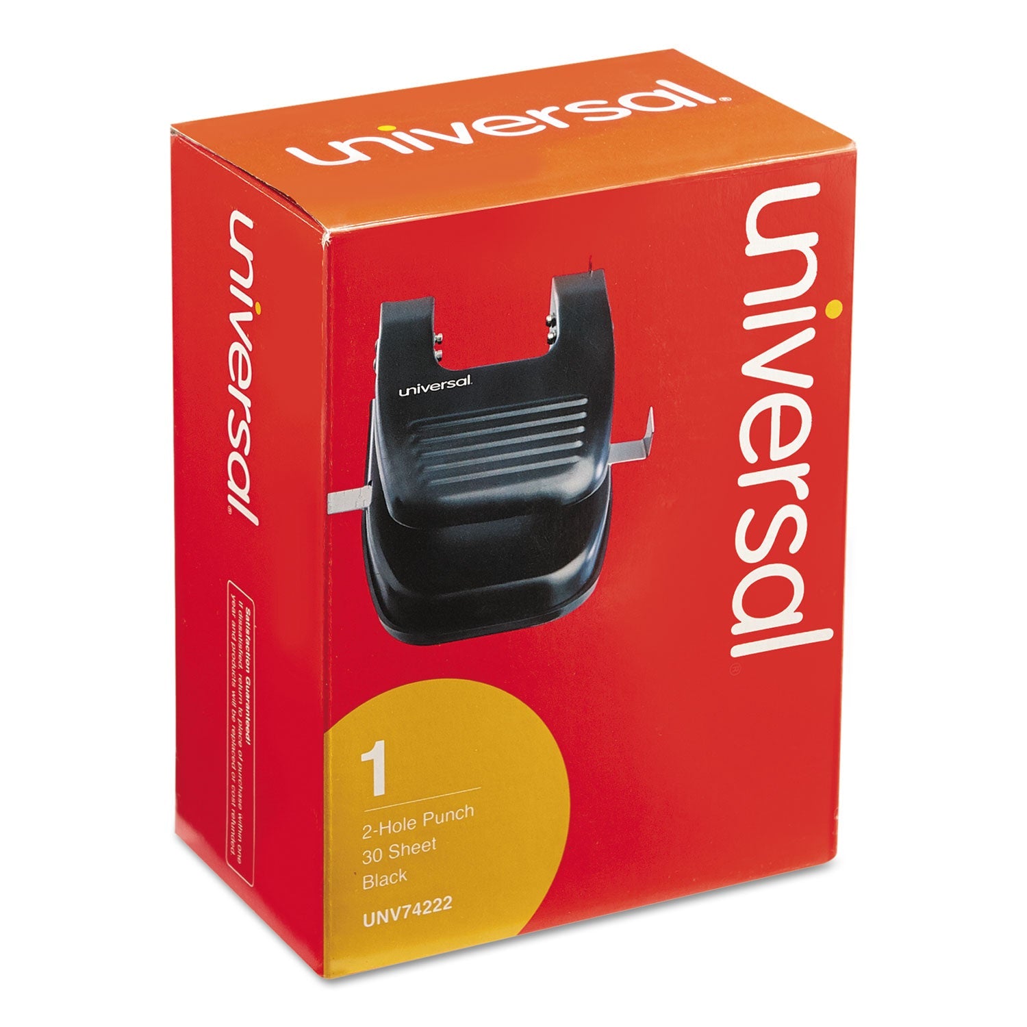 Universal 30-Sheet Two-Hole Punch, 9/32" Holes, Black